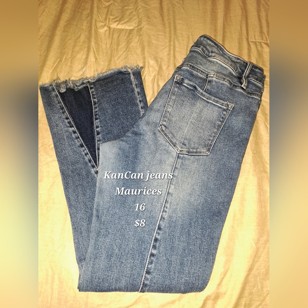KanCan Women's Distressed Blue Flare Jeans